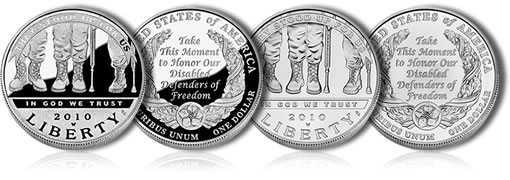 2010 American Veterans Disabled for Life Silver Dollars