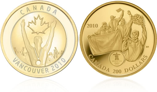 Canadian Gold Medallion and 22-karat Gold $200 Olympic Gold Coin