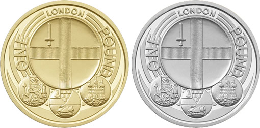 2010 £1 London Gold and Silver Coins