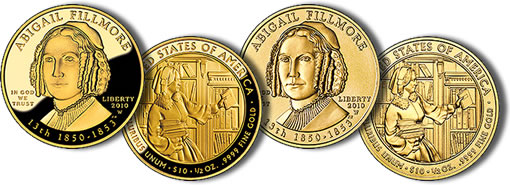 Abigail Fillmore First Spouse Gold Coins