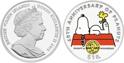 Commemorative 60th Anniversary of Peanuts Silver Coin Featuring Snoopy