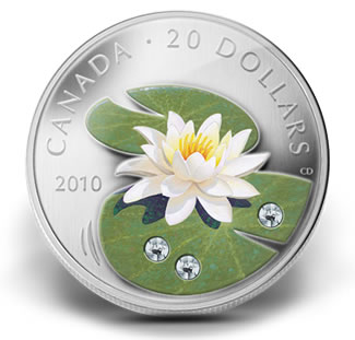 2010 $20 WATER LILY FINE SILVER COIN