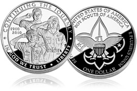 2010 Boy Scouts proof silver dollar