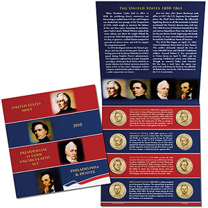 2010 U.S. Mint Presidential $1 Coin Uncirculated Set