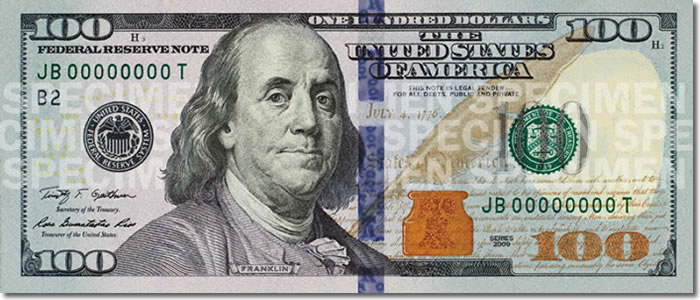 100 dollar bill secrets. new $100 bill takes aim at