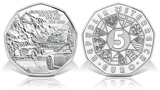 Austria 2010 5€ Grossglockner Alpine Road Commemorative Coin