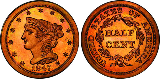 1847 Half Cent