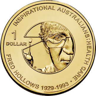 2010 $1 Uncirculated Fred Hollows Inspirational Coin 