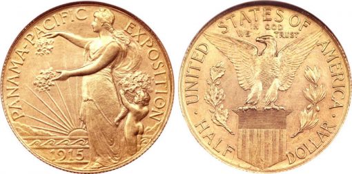 1915 P50C Panama-Pacific Half Dollar in Gold