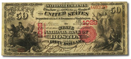 Boston, MA - $50 1875 National Bank Note