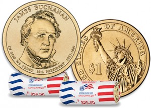 James Buchanan Presidential Dollar and Rolls