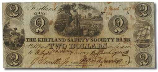 The Kirtland Safety Society Bank $2 March 9, 1837