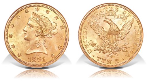1891-CC $10 gold coin