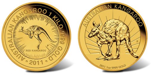 2011 Australian Kangaroo Gold Coins - 1 Kilo and 1 Ounce