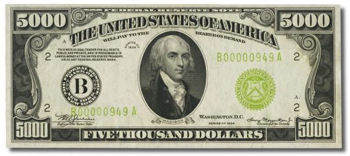 $5,000 1934 Federal Reserve Note