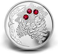 2010 $20 Ruby Pine Cone Silver Coin