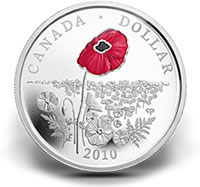 2010 Proof Poppy Silver Dollar