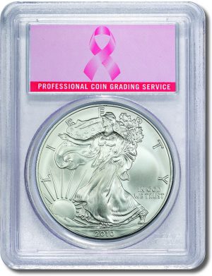2010 Silver Eagle Pink Ribbon Label