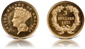 1875 Three-Dollar Gold Piece