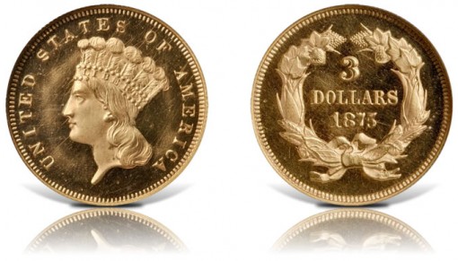 1875 Three-Dollar Gold Piece