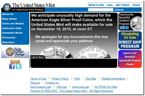 2010 Proof Silver Eagle Demand Warning