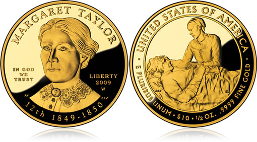 Proof Margaret Taylor First Spouse Gold Coin