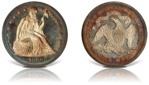 1866 Seated Liberty Silver Dollar