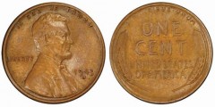 1943-S bronze cent, PCGS AU58BN