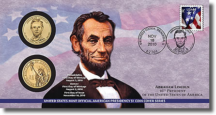 Abraham Lincoln Presidential Dollar Coin Cover