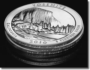 2010 America the Beautiful Silver Bullion Coins - Edge View