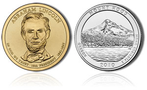 Lincoln Dollar and Mount Hood Quarter