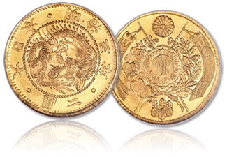 Meiji 3 (1870) gold 2 Yen