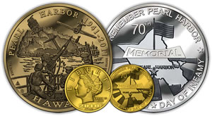 Pearl Harbor 70th Anniversary Commemorative Gold Set