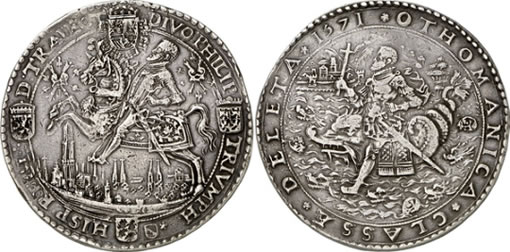 Spanish 1571 silver medal
