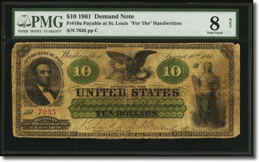 $10 1861 Demand Note