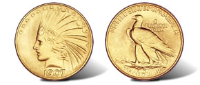 1907 Rolled Edge Eagle coin
