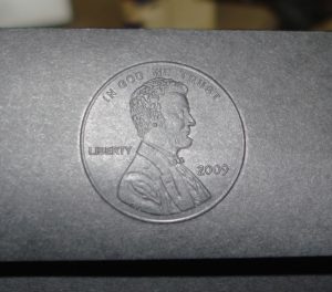 Embossed Lincoln cent