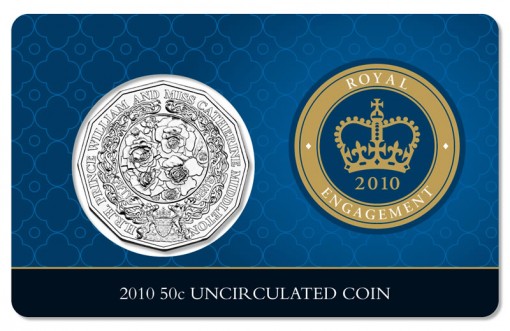 2010 50c Uncirculated Royal Engagement Coin Card