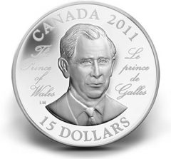 2011 $15 Prince Charles Ultra-High Relief Silver Coin