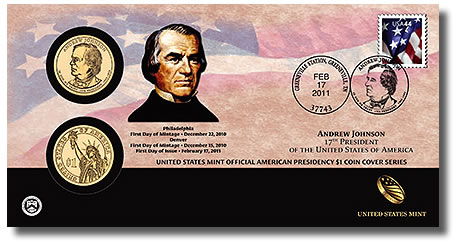 Andrew Johnson Presidential $1 Dollar Coin Cover