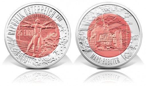 Austrian Robotics Silver and Niobium Bimetallic Coin