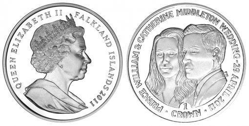 Falkland Islands 2011 Royal Wedding Commemorative Coin