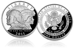 2011 US Army Commemorative Silver Dollar Coin