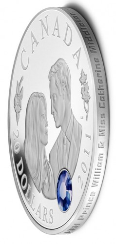 Edge of Canadian $20 Silver Royal Wedding Coin