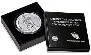 Hot Springs National Park 5 Oz Silver Uncirculated Coin in Packaging