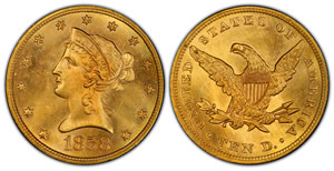 1858 $10 Liberty Head Gold