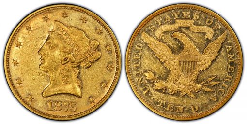 1875 $10 Liberty Head Gold