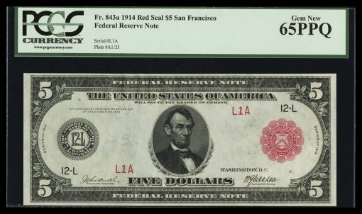 Serial Number One San Francisco $5 Red Seal