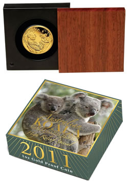 2011 Australian Koala Gold Proof Coin Packaging