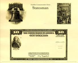 Franklin Commemorative Statesman Intaglio Print